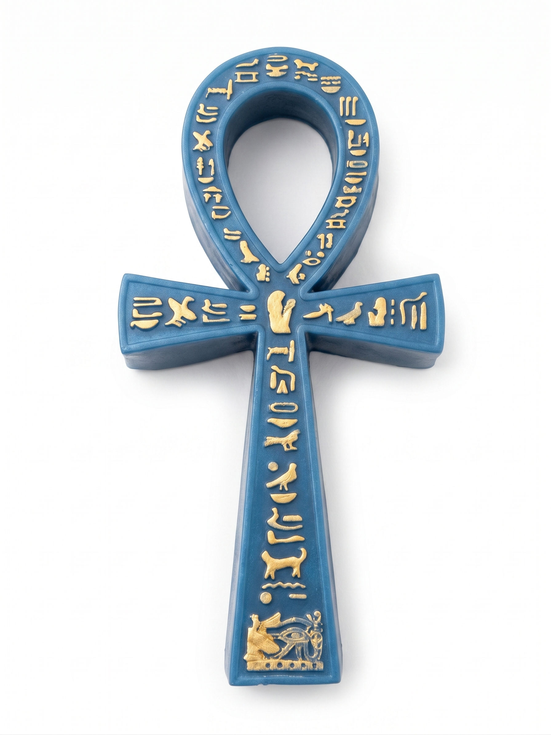 Lapis Blue Sculptural Ankh Candle