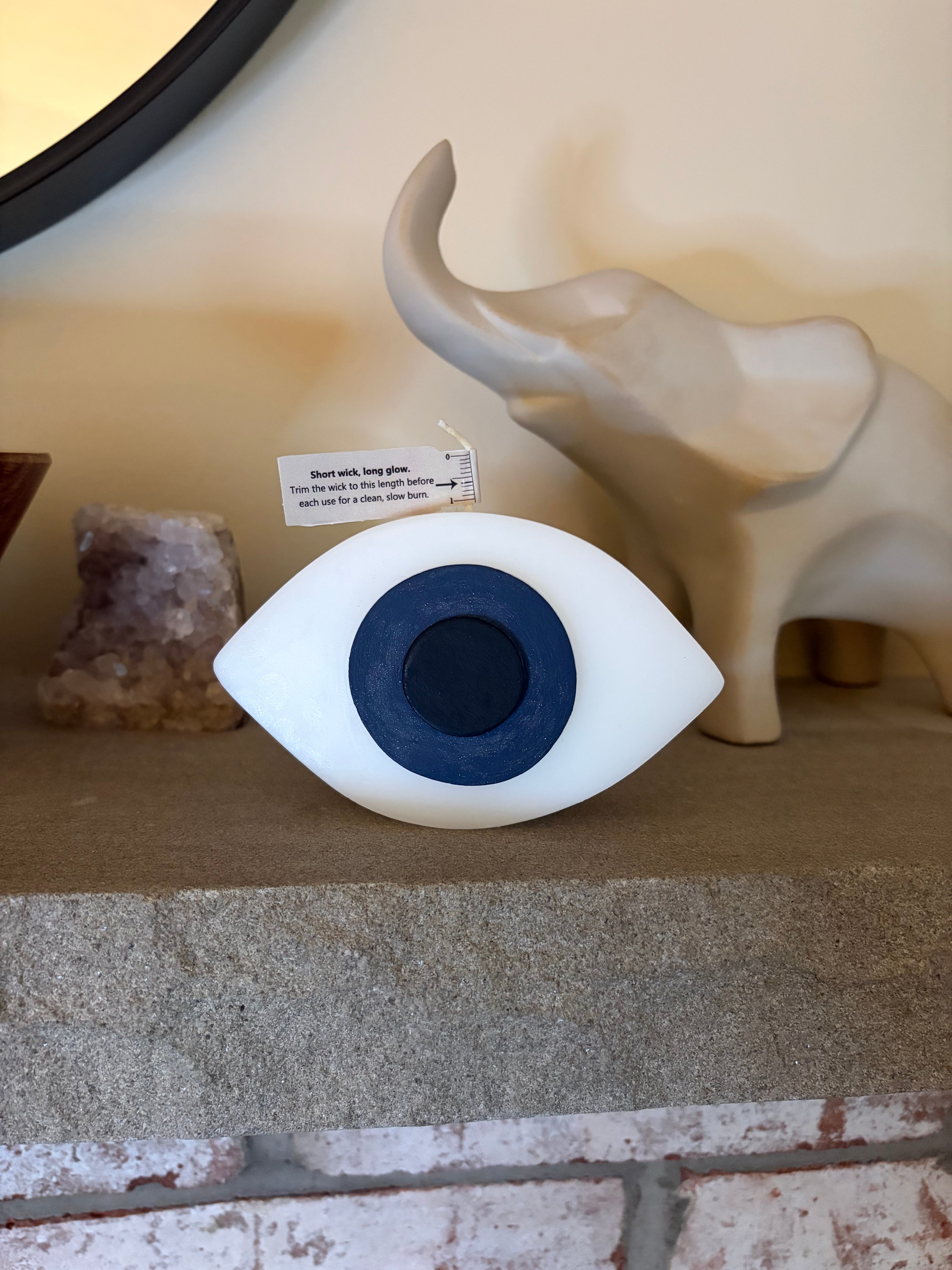 Sculptural Nazar Evil Eye Candle | Spiritual Protection Home Decor