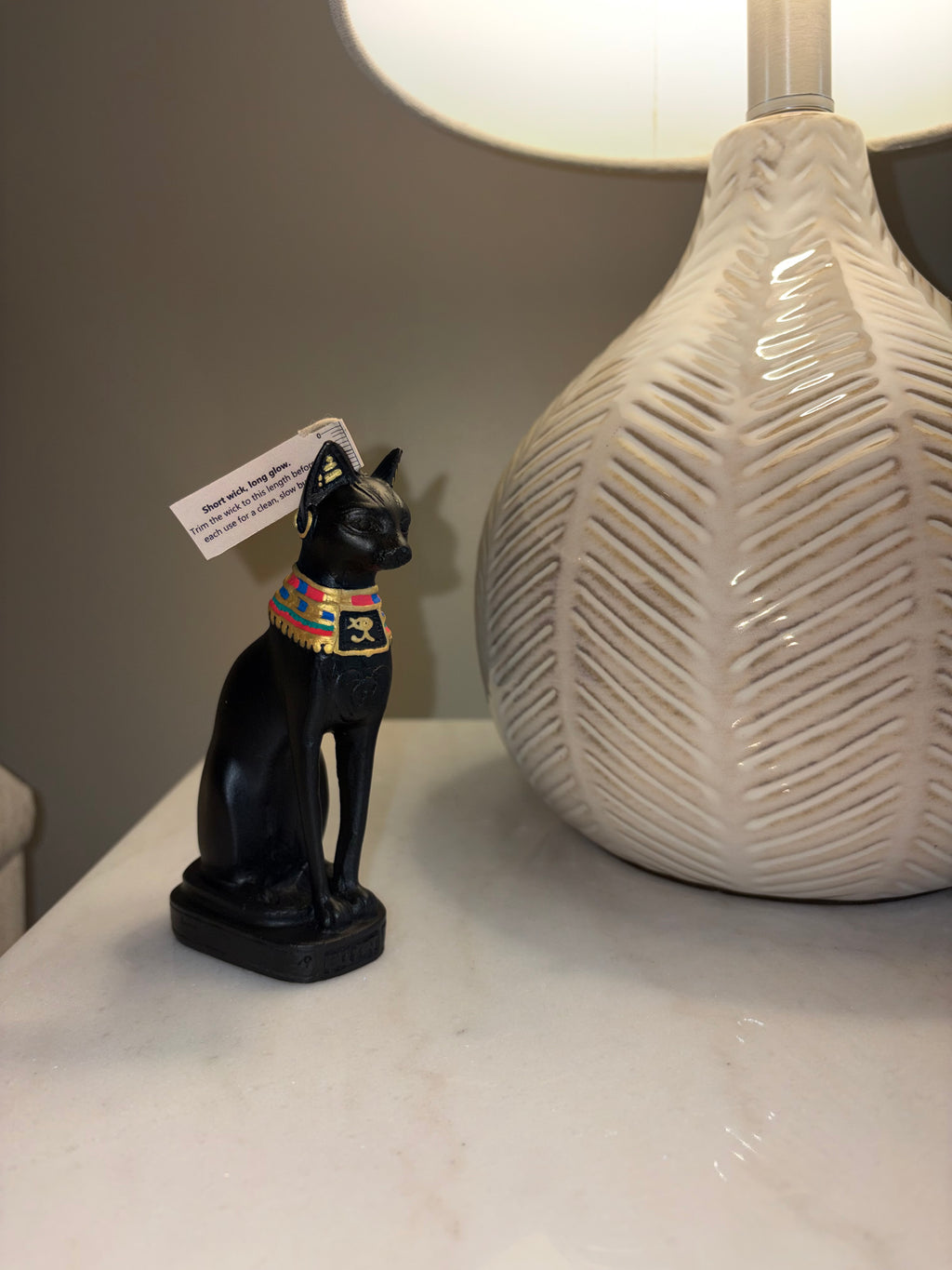 Bastet Goddess Sculpture Candle | Egyptian Cat Goddess Home Decor