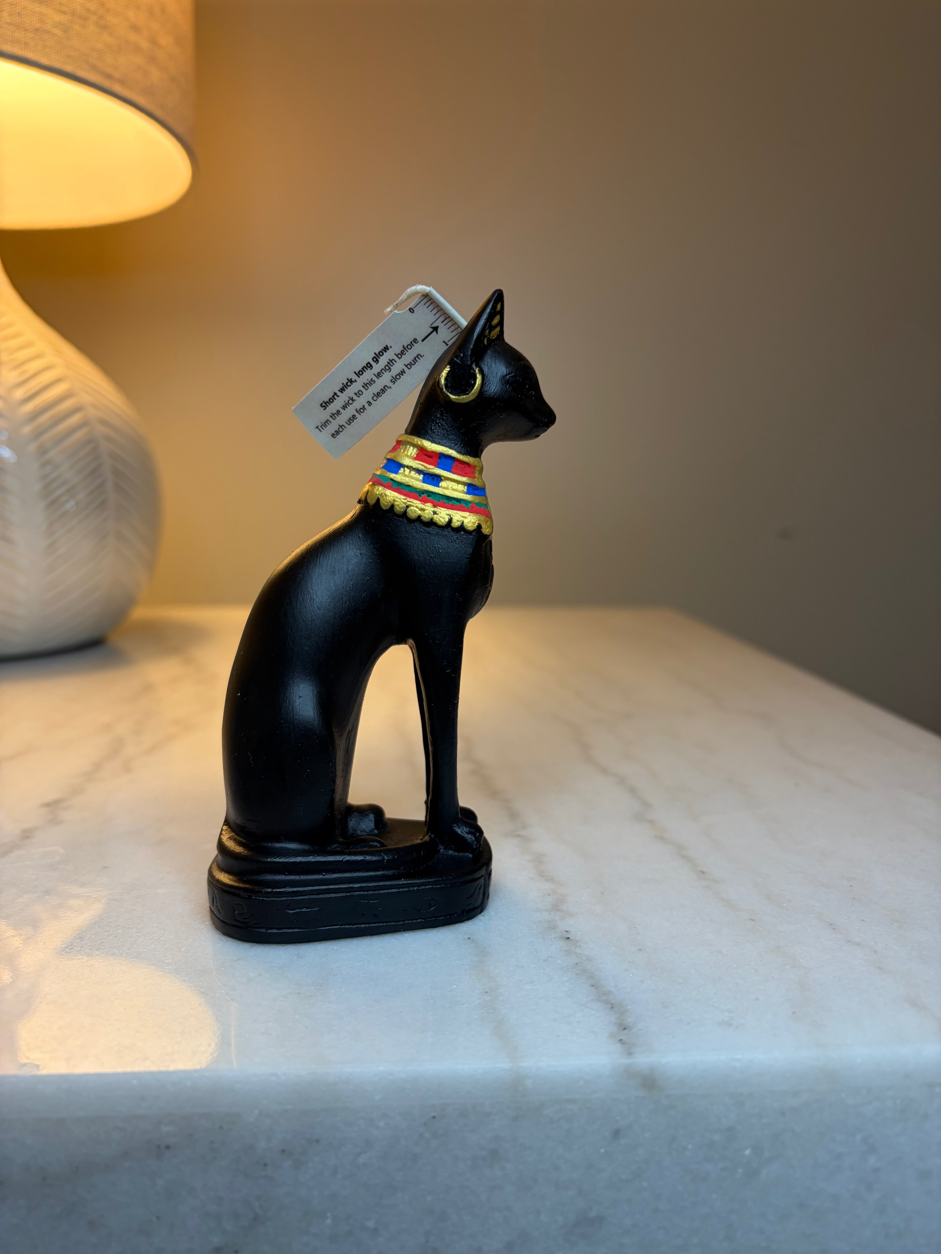 Bastet Goddess Sculpture Candle | Egyptian Cat Goddess Home Decor