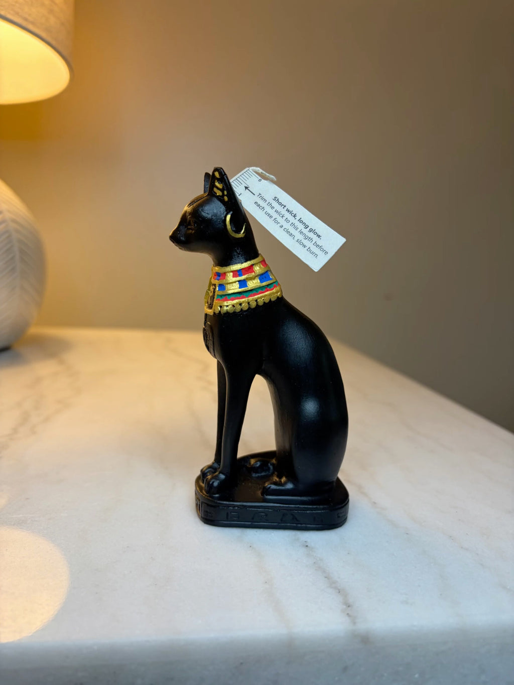Bastet Goddess Sculpture Candle | Egyptian Cat Goddess Home Decor