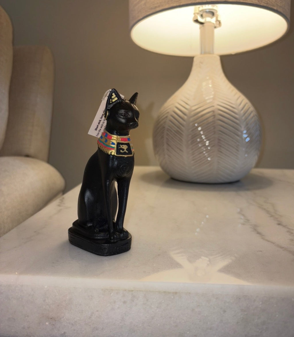 Bastet Goddess Sculpture Candle | Egyptian Cat Goddess Home Decor