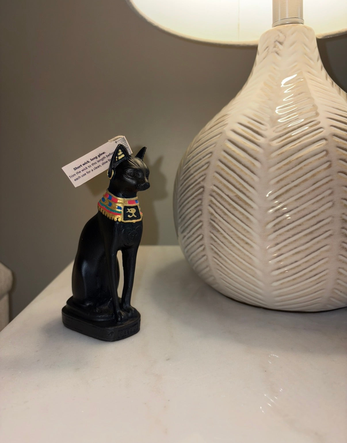 Bastet Goddess Sculpture Candle | Egyptian Cat Goddess Home Decor
