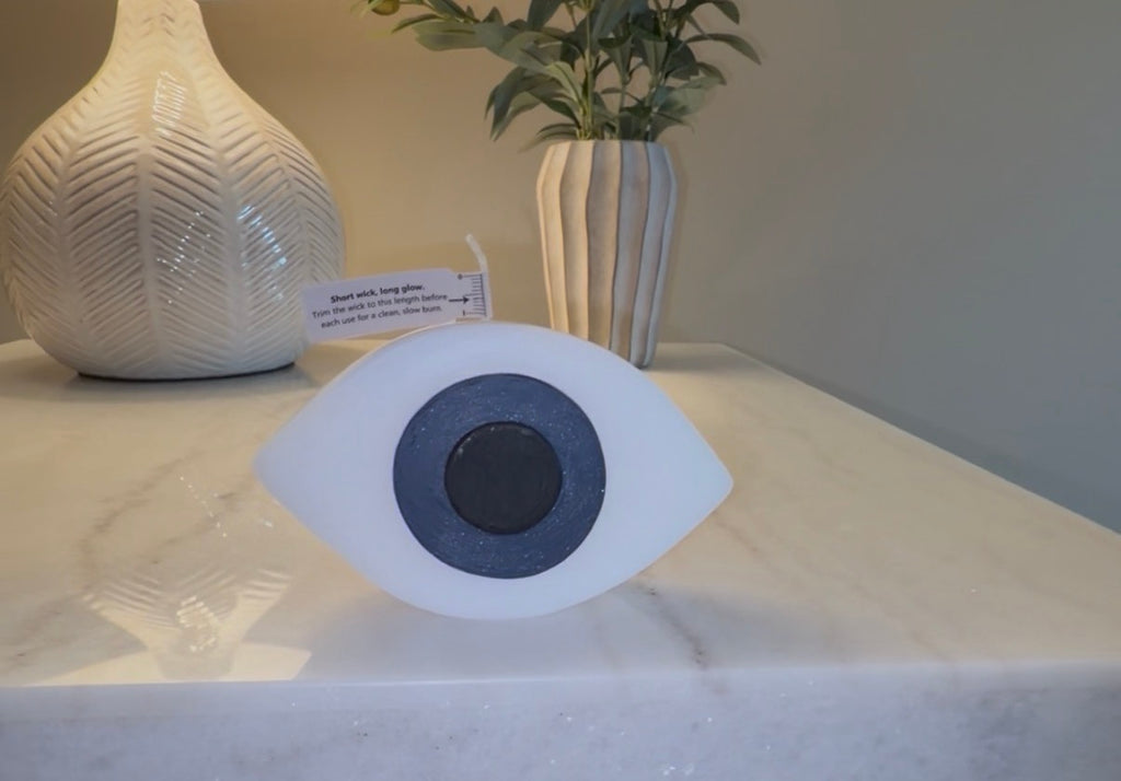 Sculptural Nazar Evil Eye Candle | Spiritual Protection Home Decor
