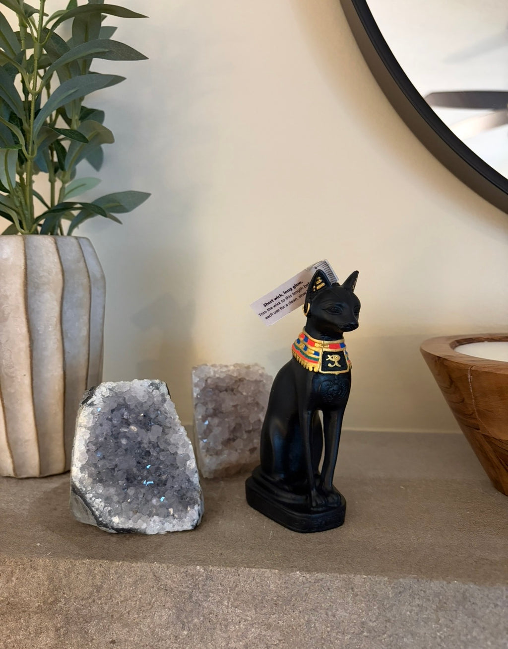 Bastet Goddess Sculpture Candle | Egyptian Cat Goddess Home Decor