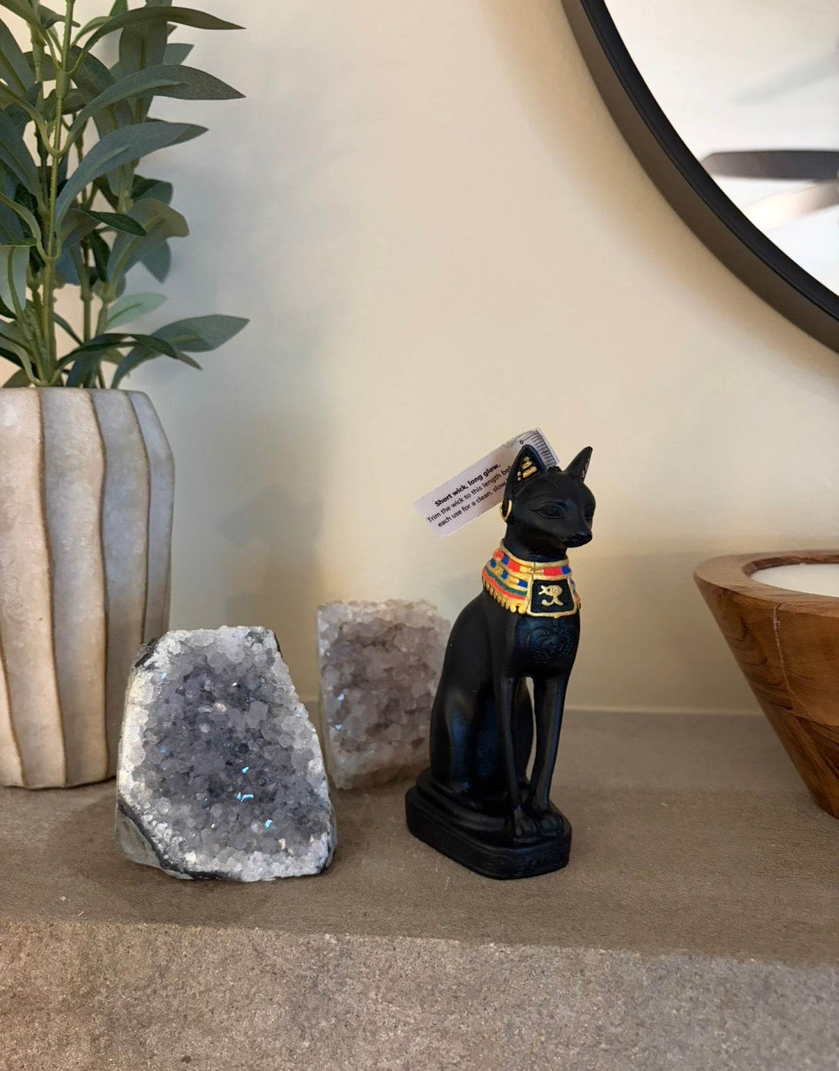 Bastet Goddess Sculpture Candle | Egyptian Cat Goddess Home Decor