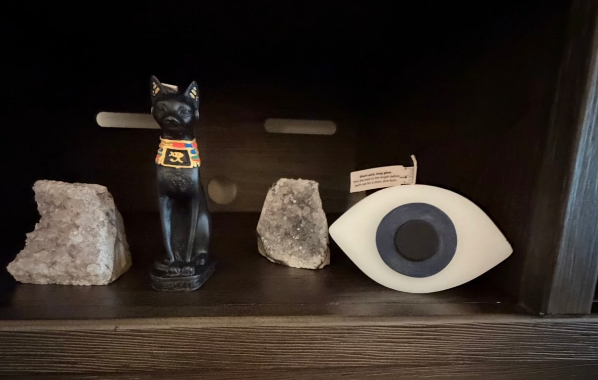 Sculptural Nazar Evil Eye Candle | Spiritual Protection Home Decor