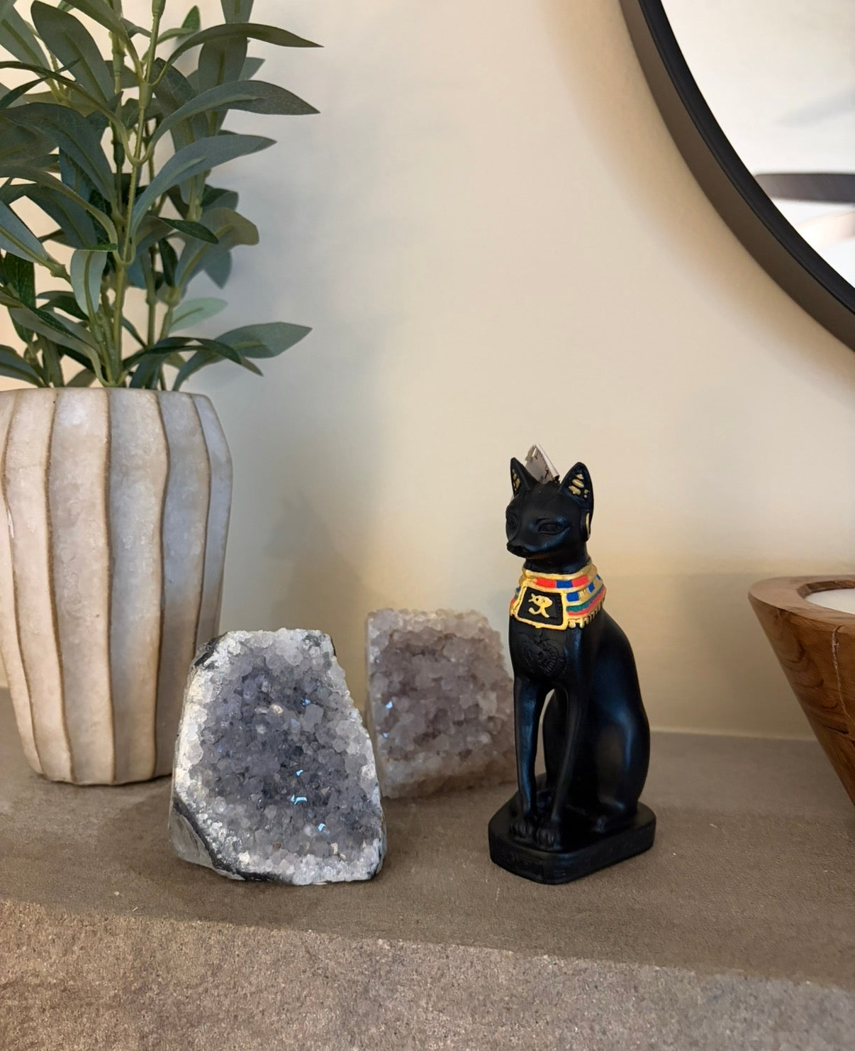 Bastet Goddess Sculpture Candle | Egyptian Cat Goddess Home Decor