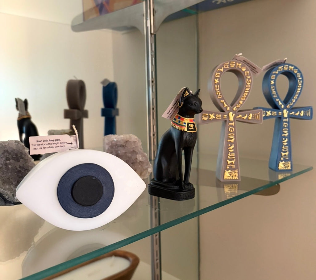 Sculptural Nazar Evil Eye Candle | Spiritual Protection Home Decor
