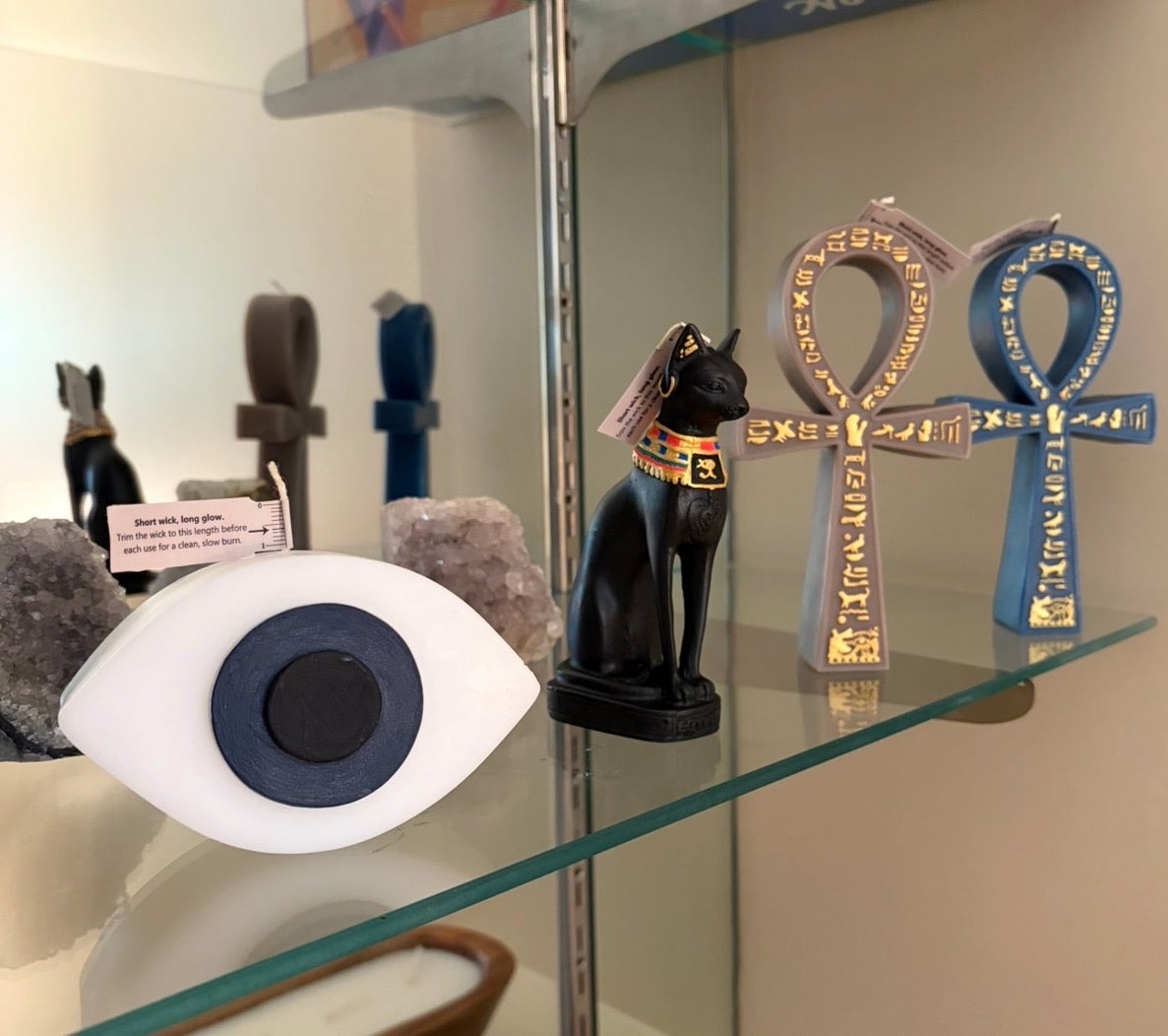 Sculptural Nazar Evil Eye Candle | Spiritual Protection Home Decor