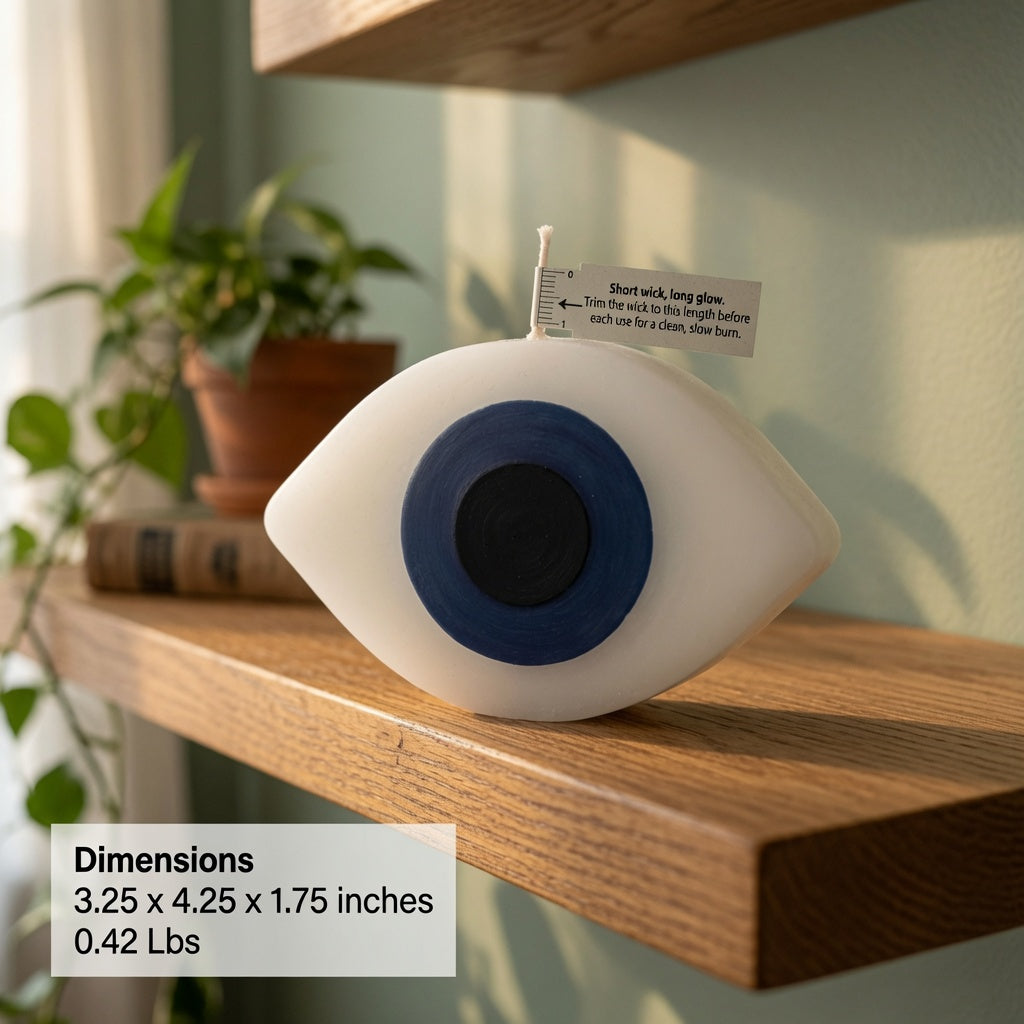 Sculptural Nazar Evil Eye Candle