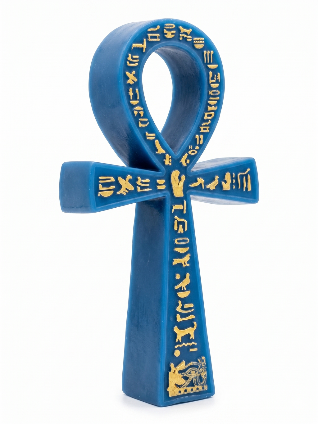 Lapis Blue Sculptural Ankh Candle