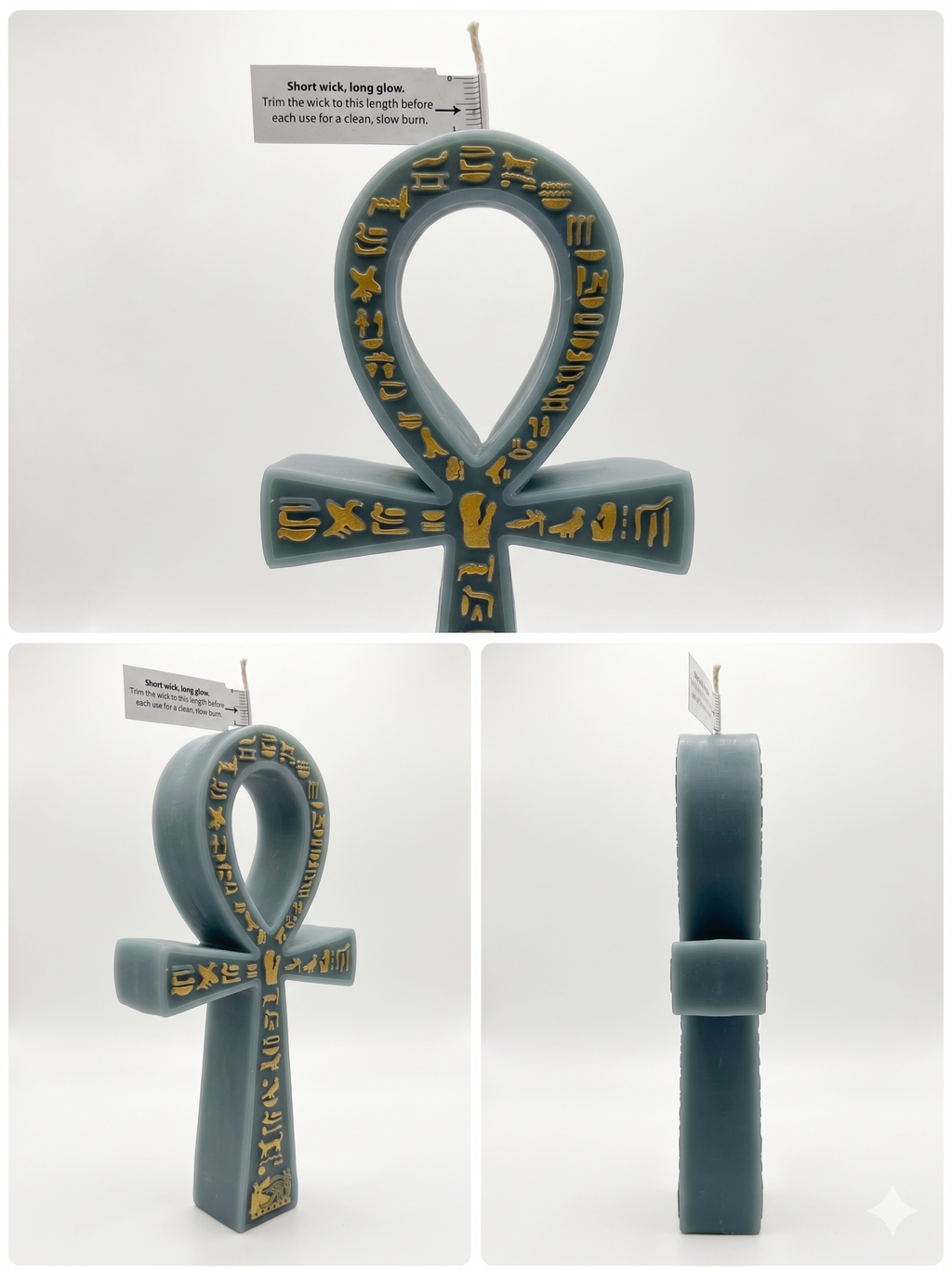Green Nile Sage Sculptural Ankh Candle