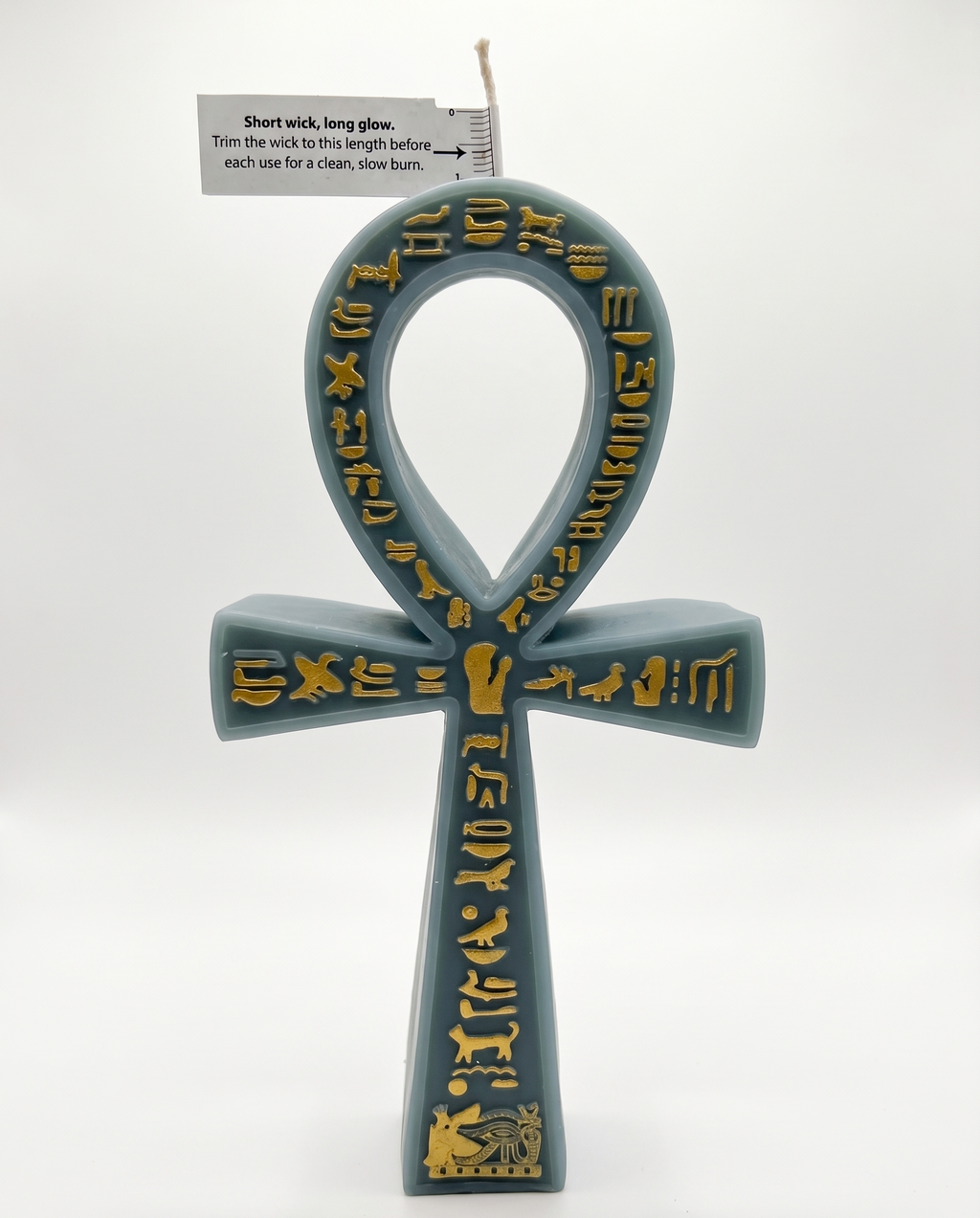 Green Nile Sage Sculptural Ankh Candle