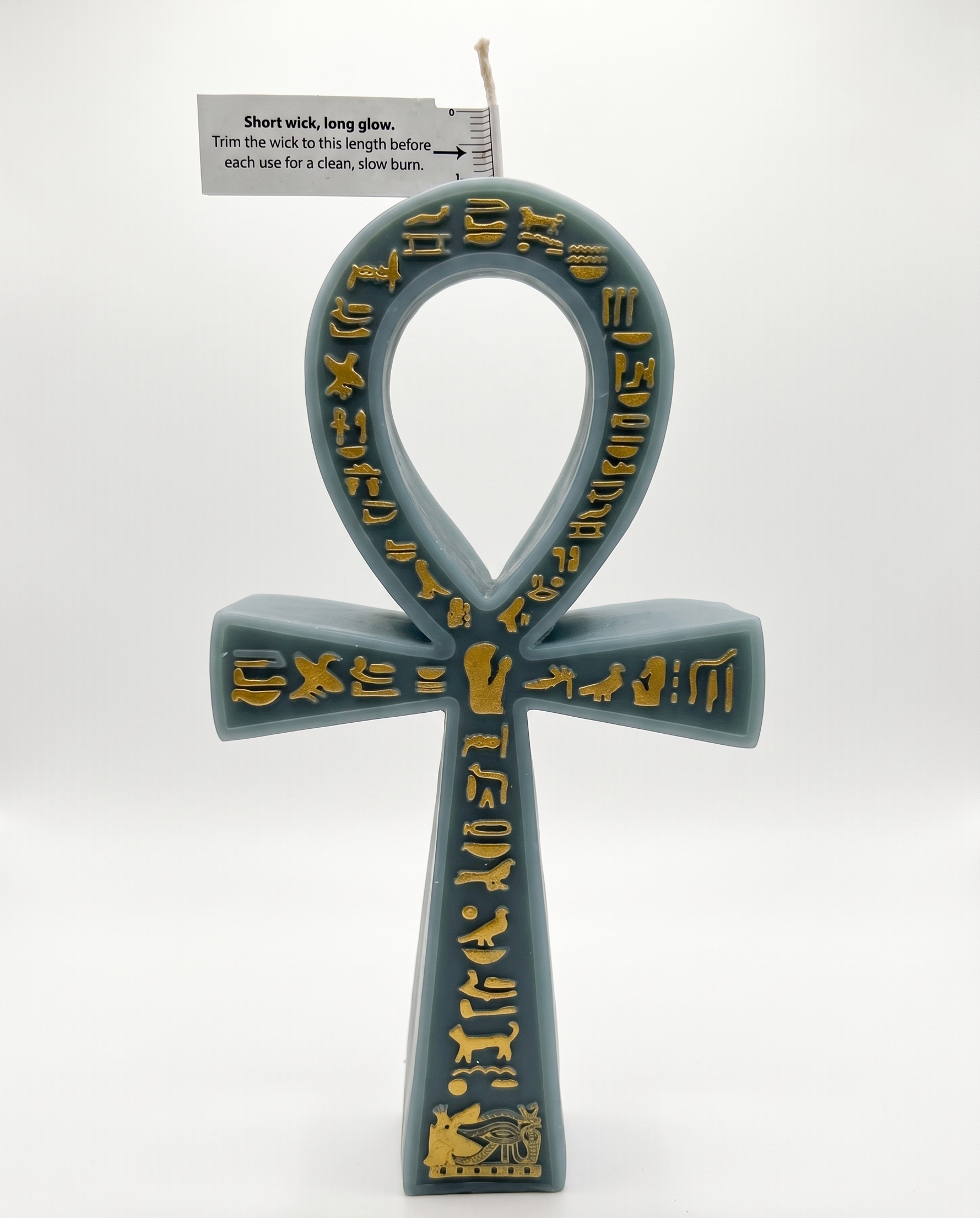 Green Nile Sage Sculptural Ankh Candle