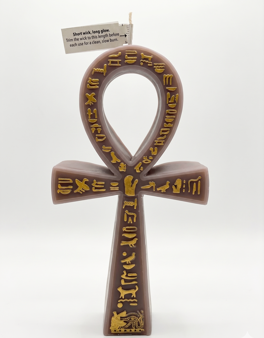 Desert Sand Beige Sculptural Ankh Candle