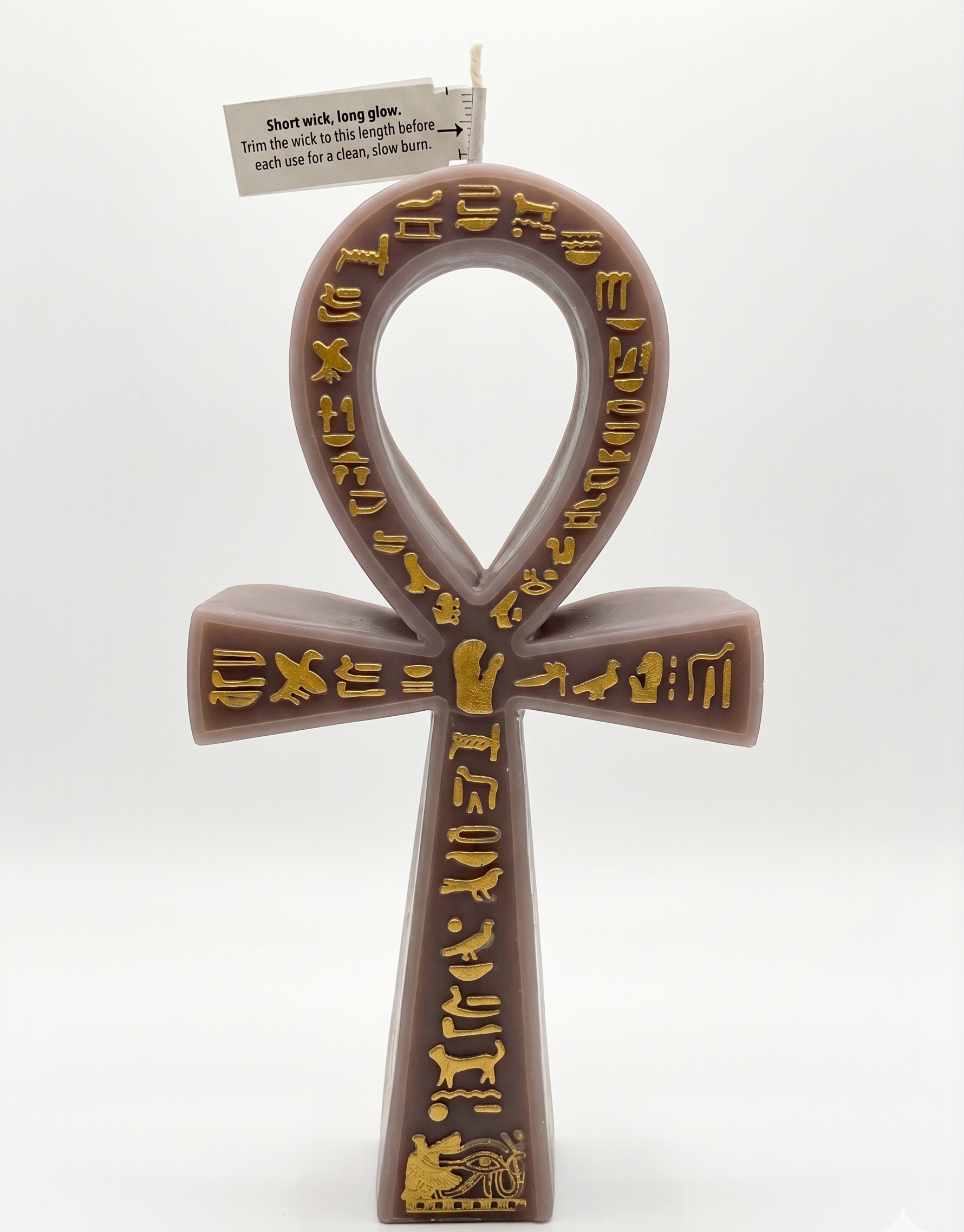 Desert Sand Beige Sculptural Ankh Candle