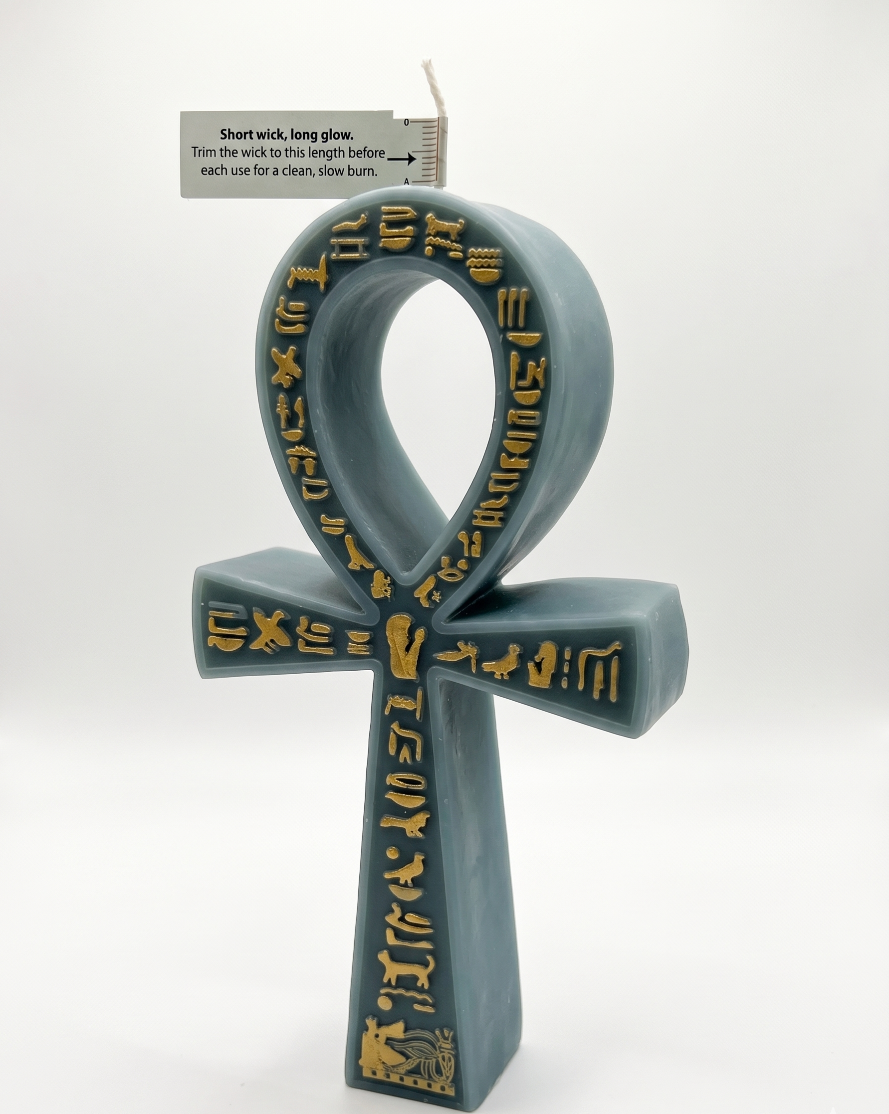 Green Nile Sage Sculptural Ankh Candle