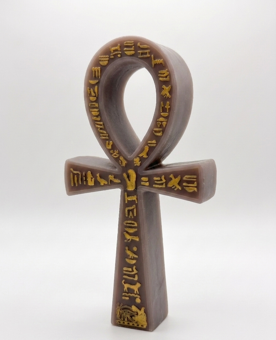 Desert Sand Beige Sculptural Ankh Candle